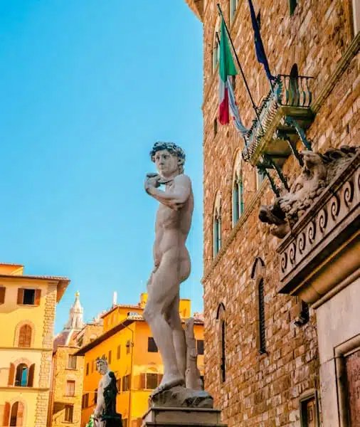 Statue of David in front of Palazzo Vecchio